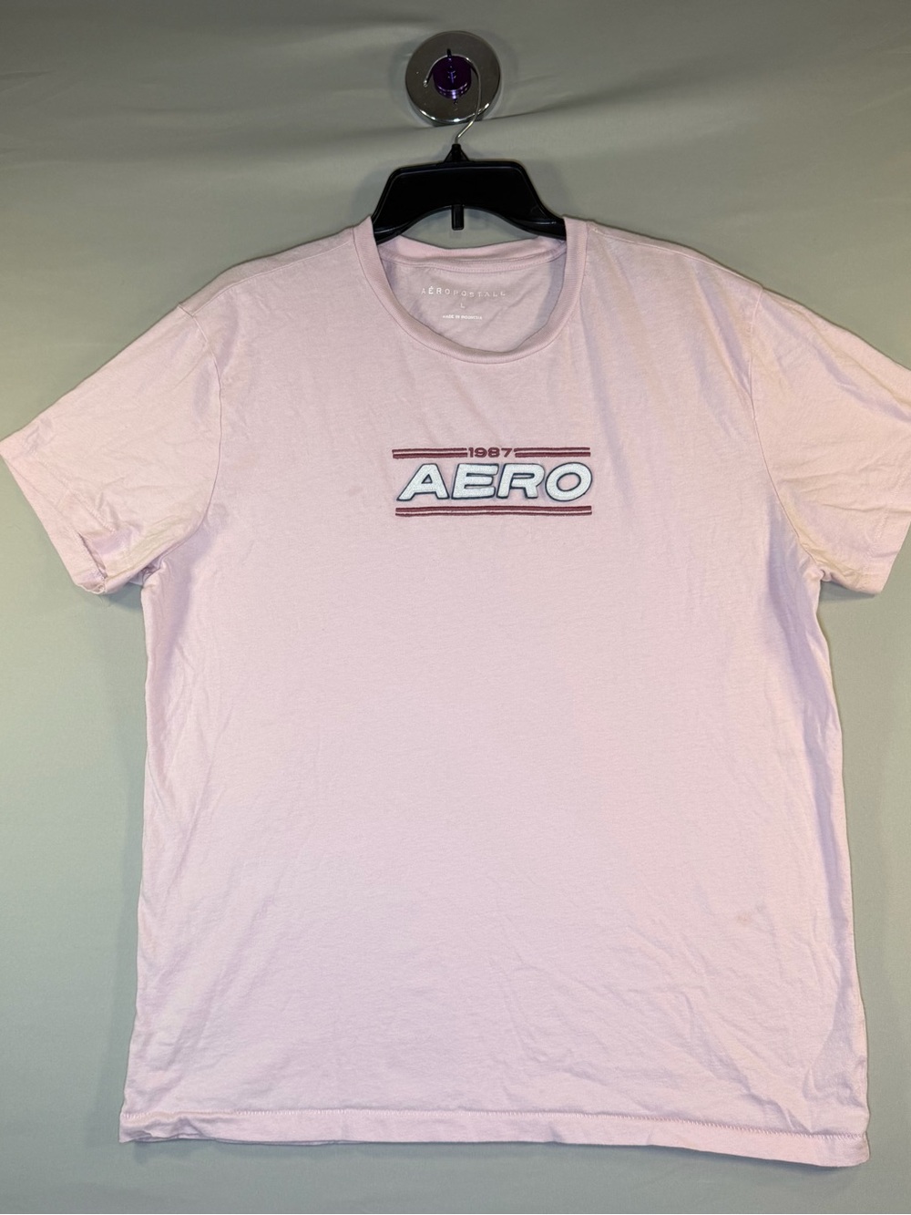 Aeropostale Light Pink AERO Logo Short Sleeve Tee